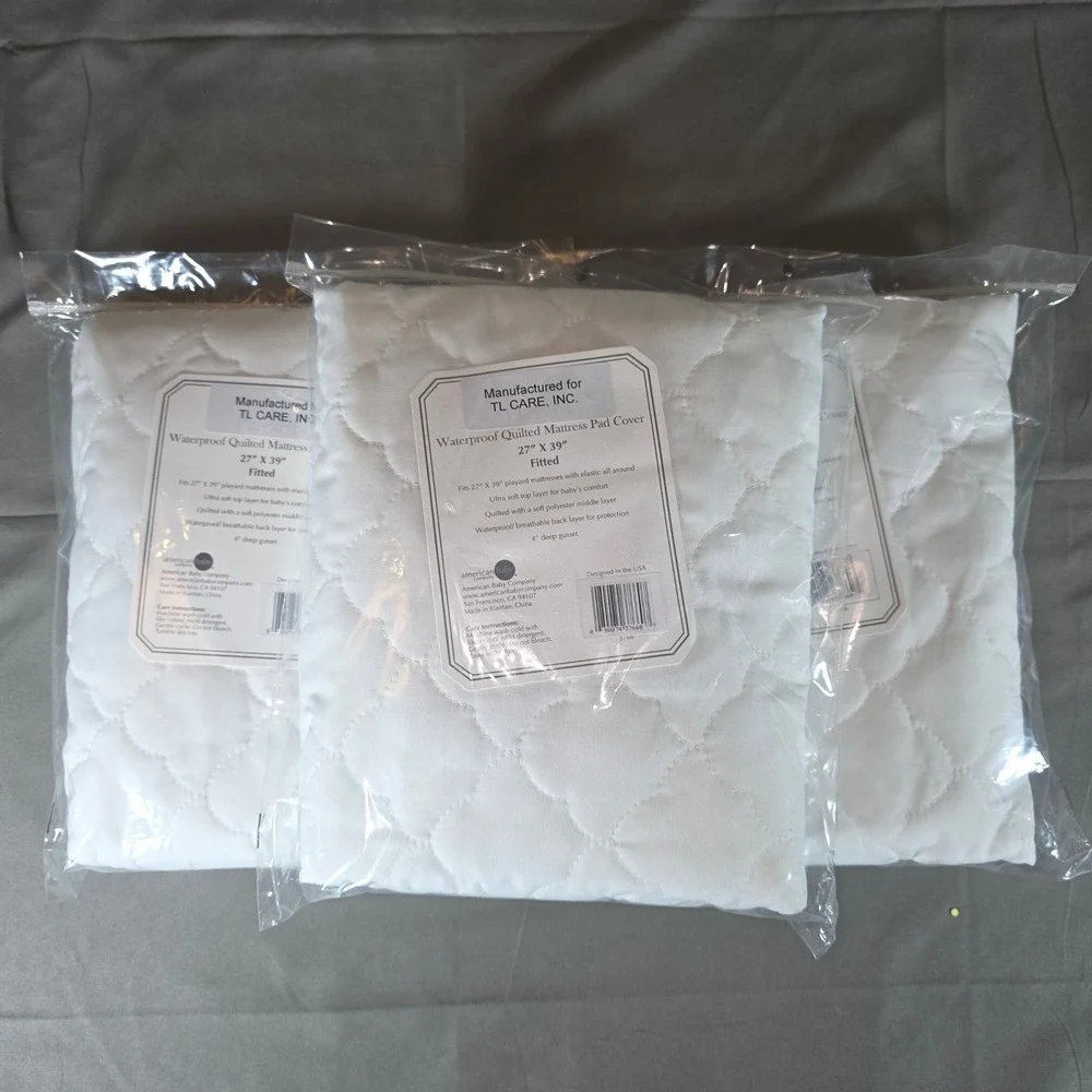 3pk American Baby Company Waterproof Quilted Playard Mattress Pad Cover 27x39